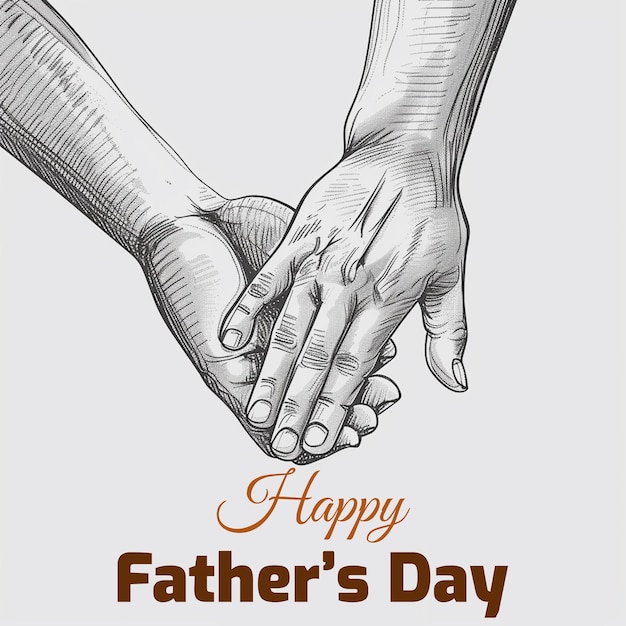 Vector illustration of a fathers hand holding a childs