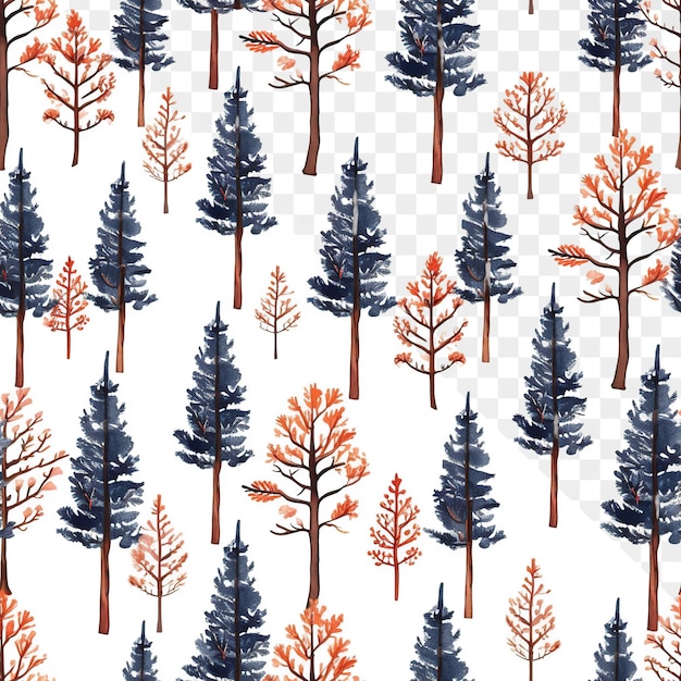 PSD a vector illustration of a forest with trees in orange and blue