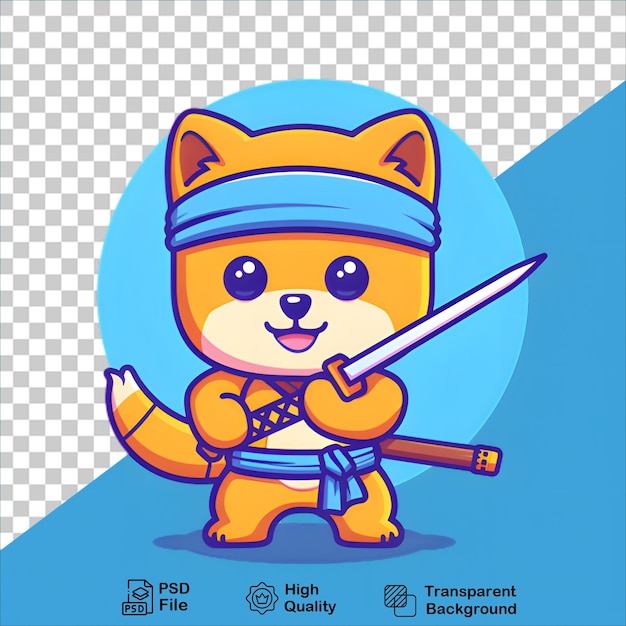 PSD vector illustration of a ninja dog