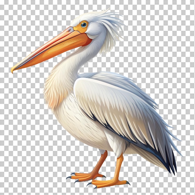 PSD vector illustration of a white pelican