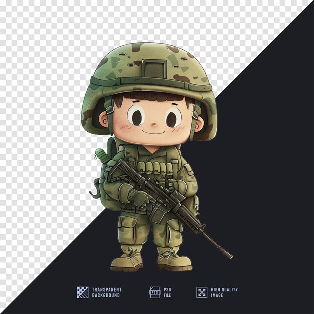 vector image of a soldier holding a firearm without background in HD quality