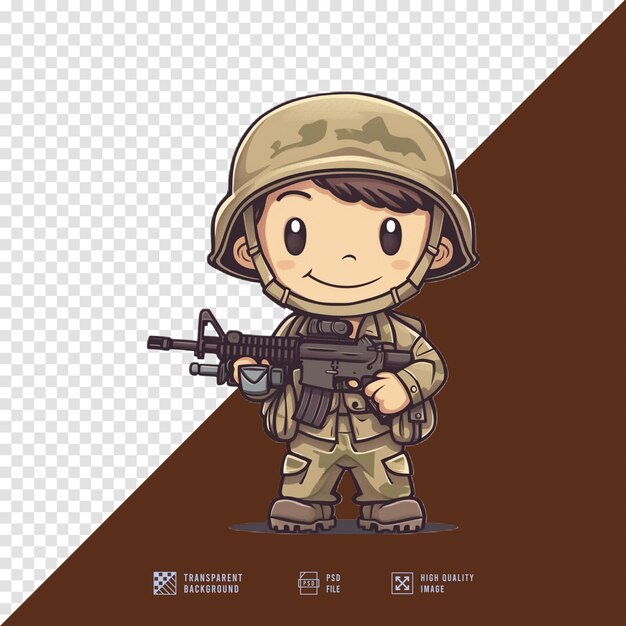 vector image of a soldier holding a firearm without background in HD quality