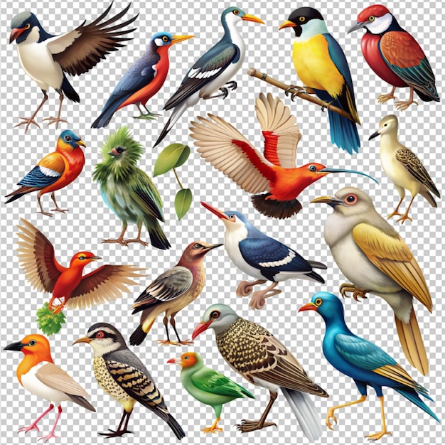 PSD vector images of different wild birds