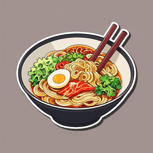 Vector ramen logo noodle Ramyeon