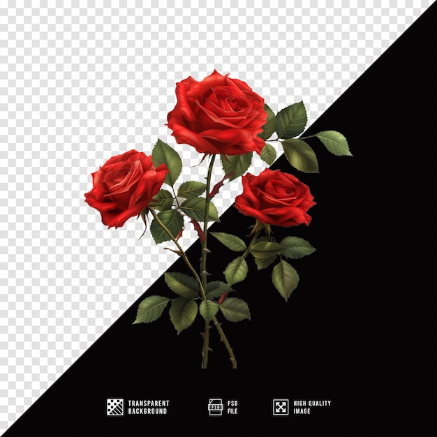 vector rose flower image without background