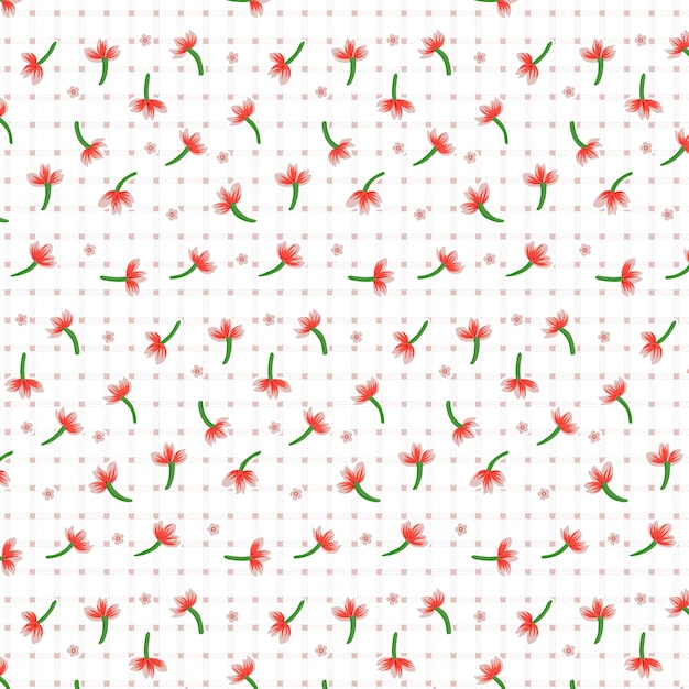 PSD vector seamless pattern with roses and branches with leaves on a white