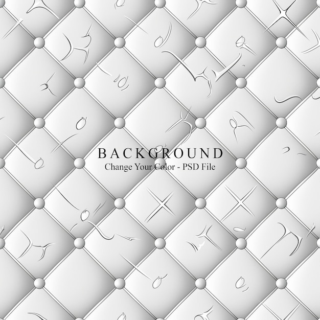 PSD vector seamless pattern with white quilted background grey tone minimalistic style