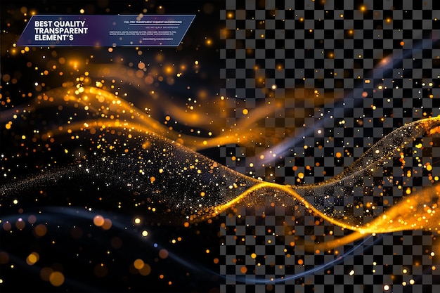 PSD vector shimmering elements adding movement on transparent background