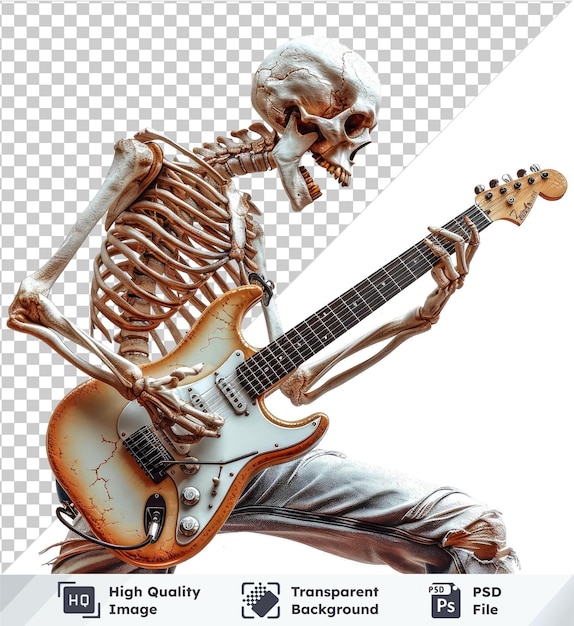 vector skeleton playing guitar halloween skeleton playing guitar in front of a isolated background