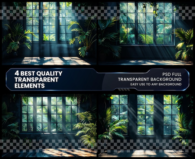 PSD vector transparent window shadows effect isolated transparent background