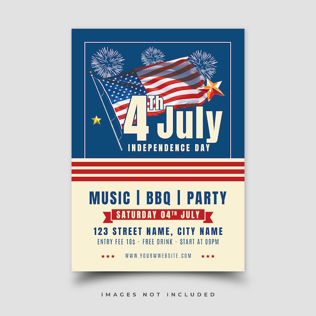 PSD vector vector 4th of july celebration poster