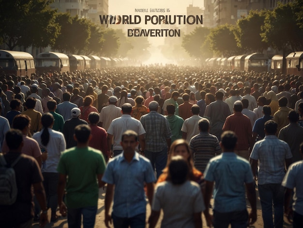 PSD vector world population day a creative concept design for banner poster 3d illustration