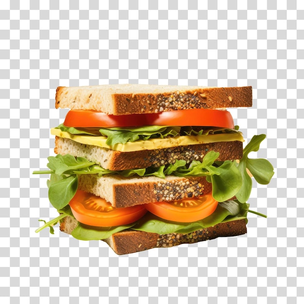 PSD veg sandwich on transparent background vector illustration