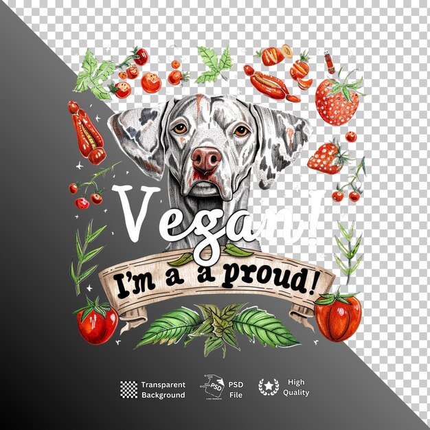 PSD vegan day isolated on transparent background