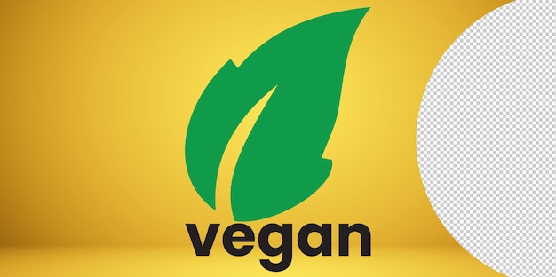 Vegan emblem Vegan great design on transparent background Logo symbol background