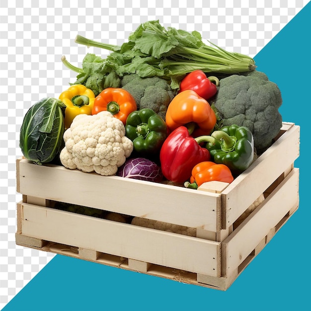 Vegetable crate transparent background isolated image generative AI