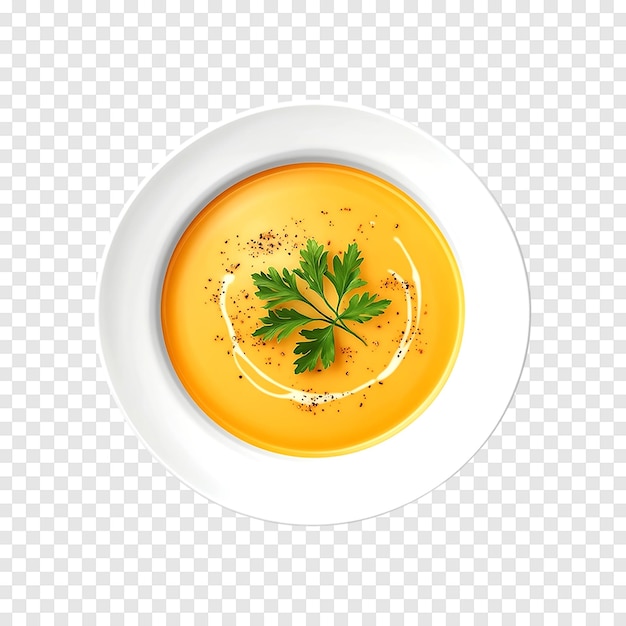 PSD vegetable cream soup isolated on a transparent background