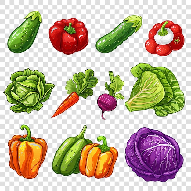 PSD vegetables transparent background vector element