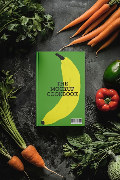 Vegetarian recipe book mockup