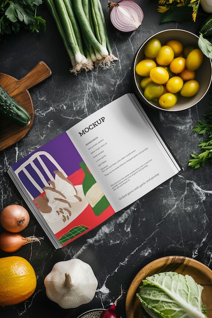 Vegetarian recipe book mockup