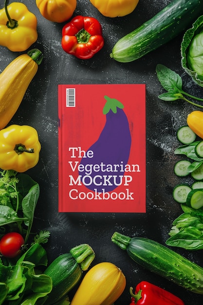 Vegetarian recipe book mockup