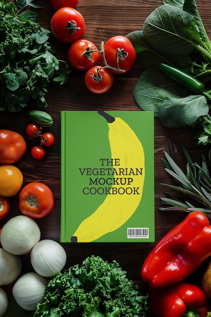 Vegetarian recipe book mockup