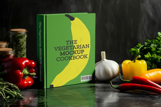 Vegetarian recipe book mockup