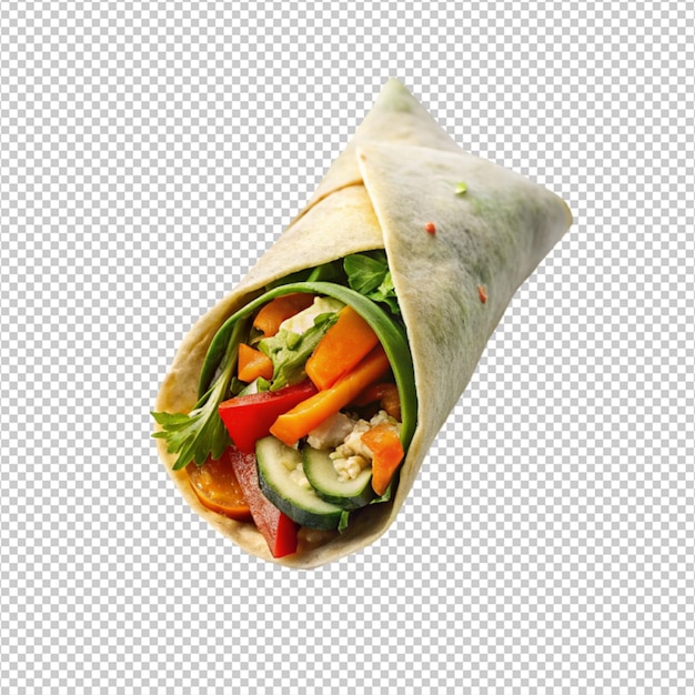 PSD veggie wrap with on white background