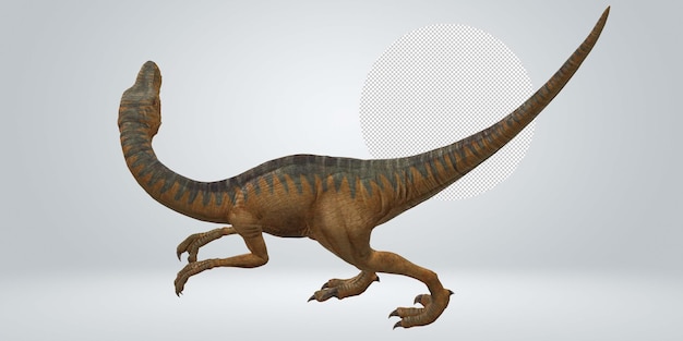 PSD velociraptor dinosaur isolated on a transparent background