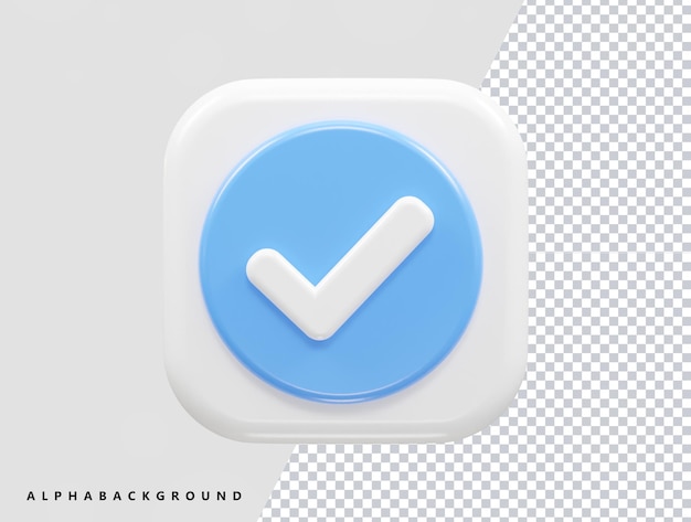 Verified 3d rendering vector icon illustration