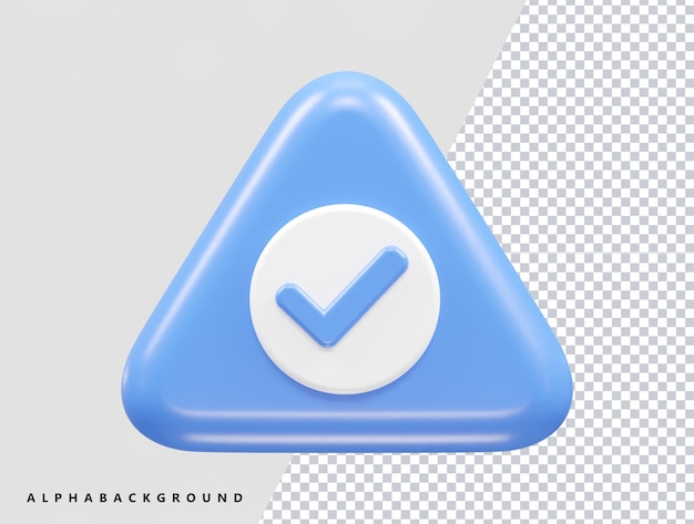 Verified icon 3d rendering vector illustration