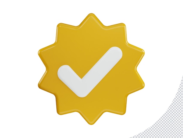 Verified icon 3d rendering vector illustration