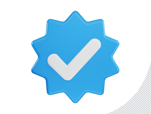 Verified icon 3d rendering vector illustration