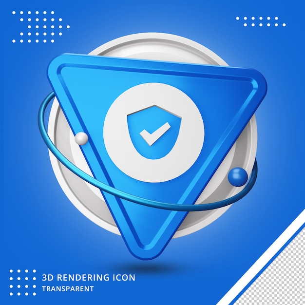 Verified user or verification icon 3d rendering 