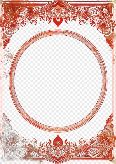 Vermilion Sindoor hindu invitation isolated on transparent background