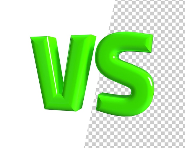 Versus vs green 3d icon