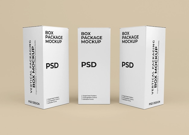 Vertical box mockup design for product packaging