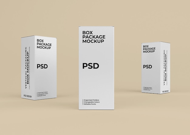 Vertical box mockup design for product packaging