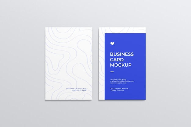 PSD vertical business card mockup