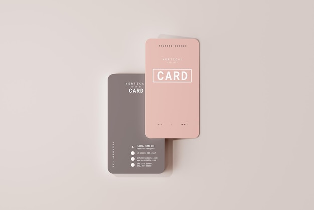 Vertical Business Card Mockup