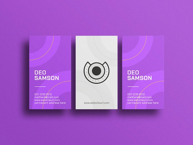 Vertical business card mockup