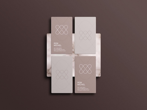 PSD vertical business card mockup