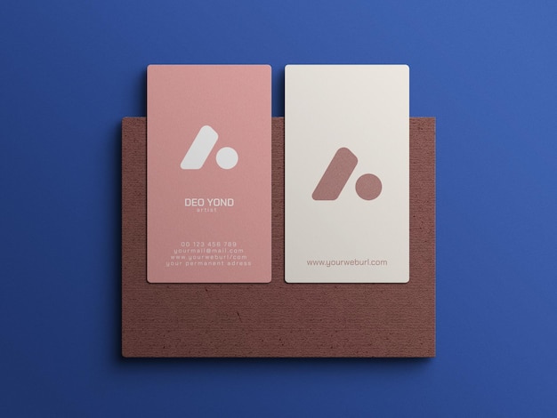 Vertical Business Card Mockup