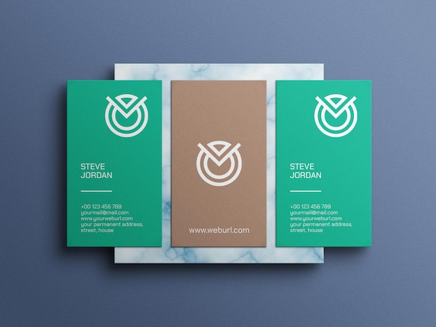 Vertical Business Card Mockup