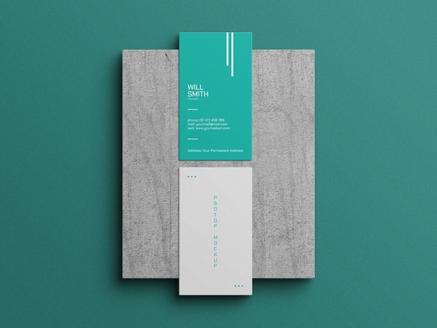 Vertical business card mockup