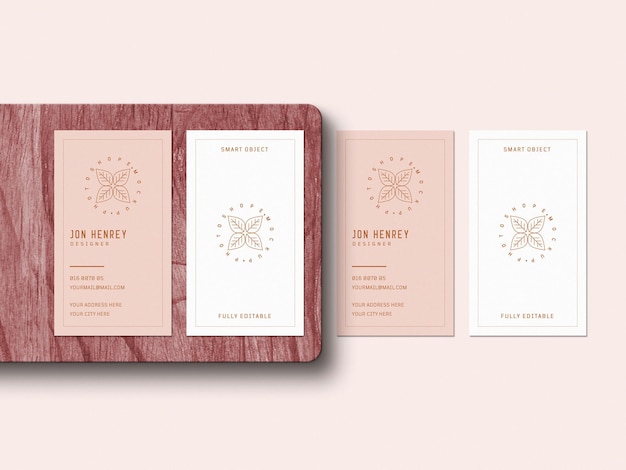 Vertical business card mockup