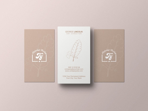 Vertical business card mockup