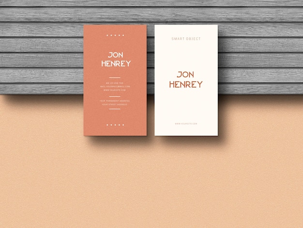 Vertical business card mockup