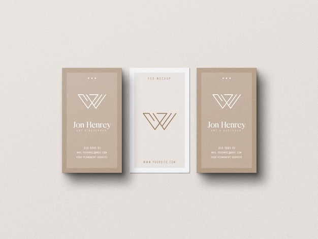 Vertical business card mockup