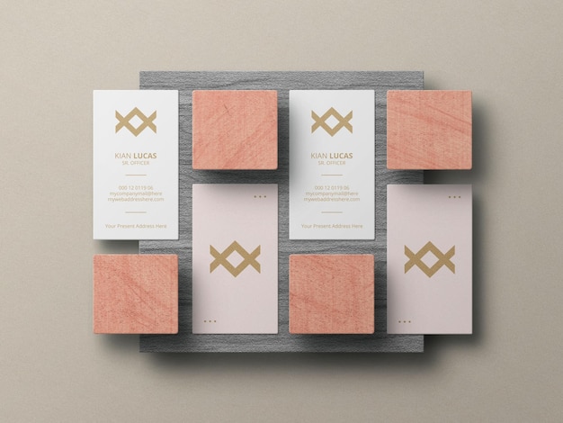 Vertical business card mockup